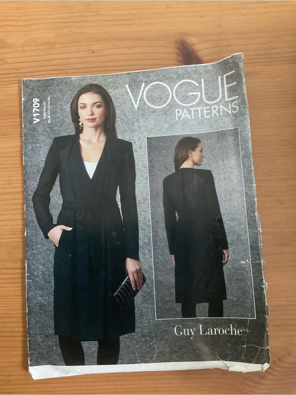 Vogue Black Long Womens Trench Coat Pattern